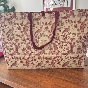 Burgundy and Cream Patterned gift  Bag